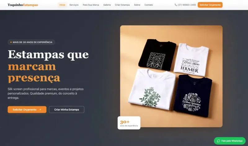 Toquinho Estampas — I turned my dad's 30-year print shop into a self-service AI storefront, live with paying customers